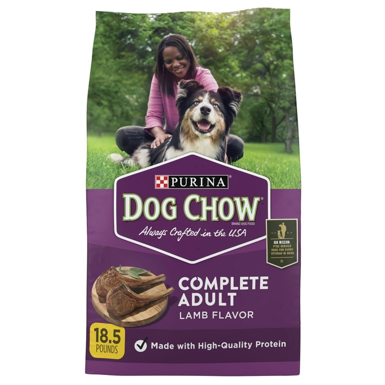 Dog Chow Dry Dog Food for Adults with Lamb Flavor, High Protein