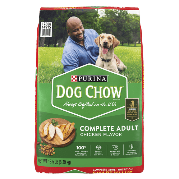 Purina Dog Chow Complete, Dry Dog Food for Adult Dogs High Protein, Real Chicken, 18.5 lb Bag