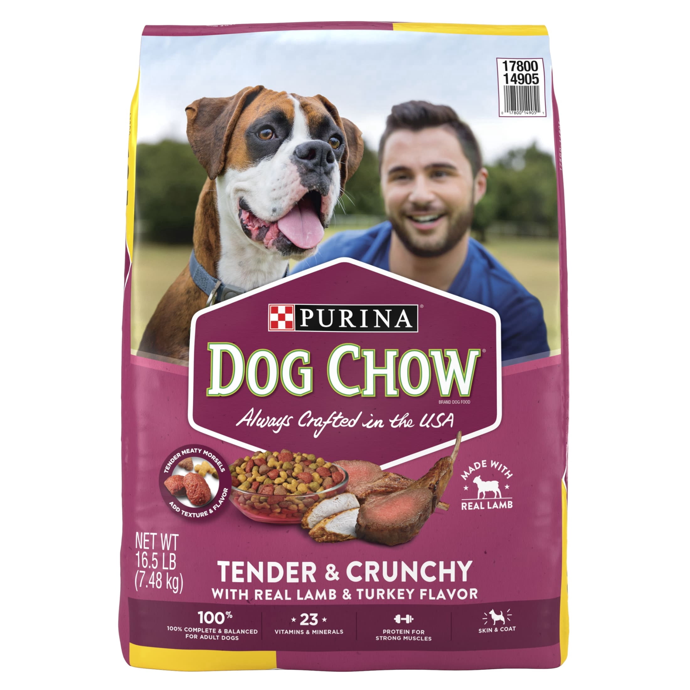 Purina Dog Chow High Protein Real Lamb & Turkey Flavor Dry Dog Food, 16.5 lb Bag