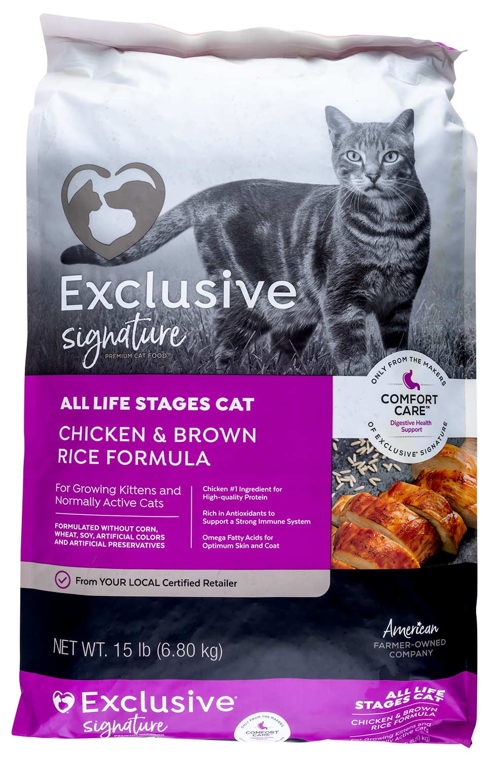 Exclusive | Signature All Life Stages Chicken & Brown Rice Comfort Care | Cat Food | 15 Pound (15 lb.) Bag