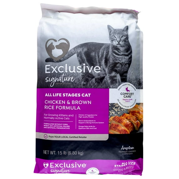 Exclusive | Signature All Life Stages Chicken & Brown Rice Comfort Care | Cat Food | 15 Pound (15 lb.) Bag