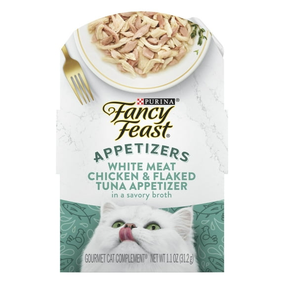 Purina Fancy Feast Appetizers Kitten Food, Wet Cat Food, Chicken & Tuna, 1.1 oz Tray