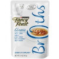 Purina Fancy Feast Broths Classic With Tuna Shrimp & Whitefish in a Decadent Silky Broth Adult Wet Cat Food Complement - (16) 1.4 oz. Pouches