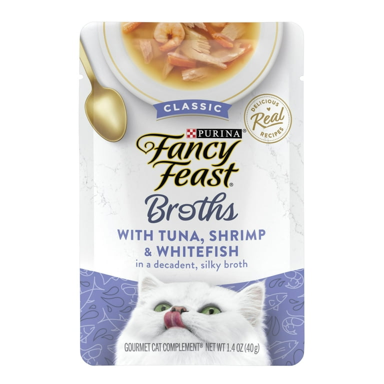 Fancy Feast Wet Cat Food Broths Kitten TUNA Shrimp Whitefish