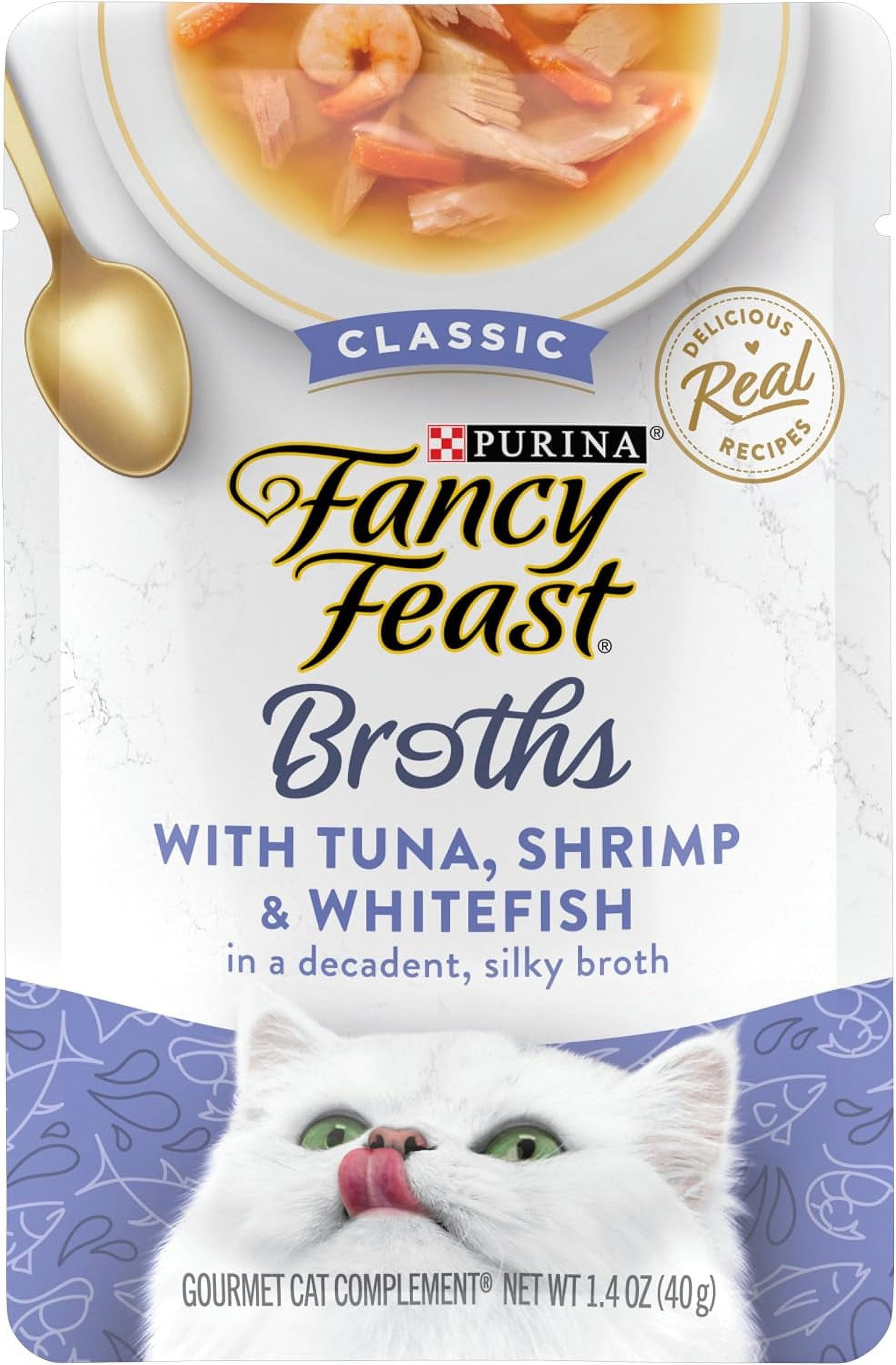 Fancy Feast Classic Broths with Tuna, Shrimp & Whitefish Cat Food Pouches Fancy Feast Classic Broths with Tuna, Shrimp & Whitefish Cat Food Pouches