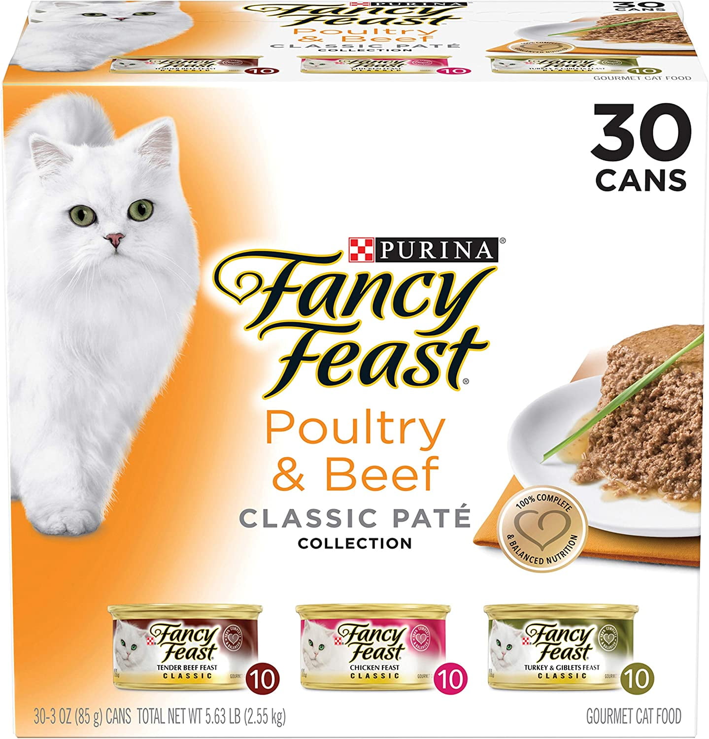 Purina Fancy Feast Classic Collection Adult Wet Cat Food Variety Pack 30 3 oz. Cans