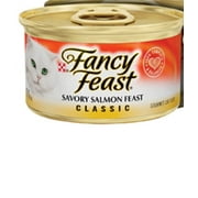 Purina Fancy Feast Classic Kitten Food, Wet Cat Food, Savory Salmon Feast, 3 oz Cans 24 Pack