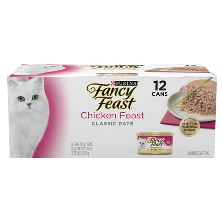 Purina Fancy Feast Classic Pate Kitten Food, Wet Cat Food, Chicken Feast, 3 oz Cans (12 Pack)