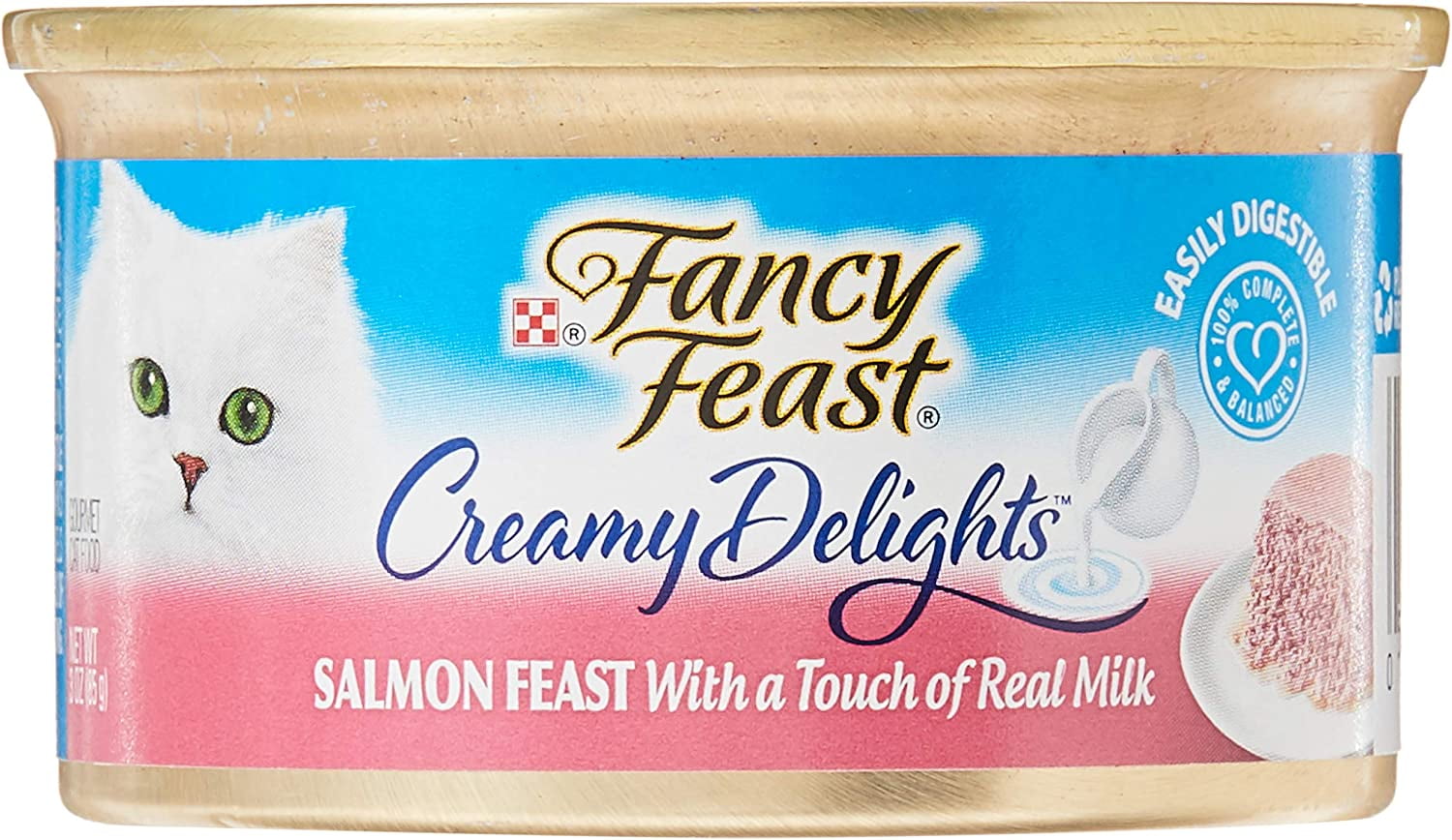 Purina Fancy Feast Creamy Delights Classic Salmon Feast With a Touch of Real Milk Wet Cat Food 3 Oz Pack of 24 Walmart Business Supplies