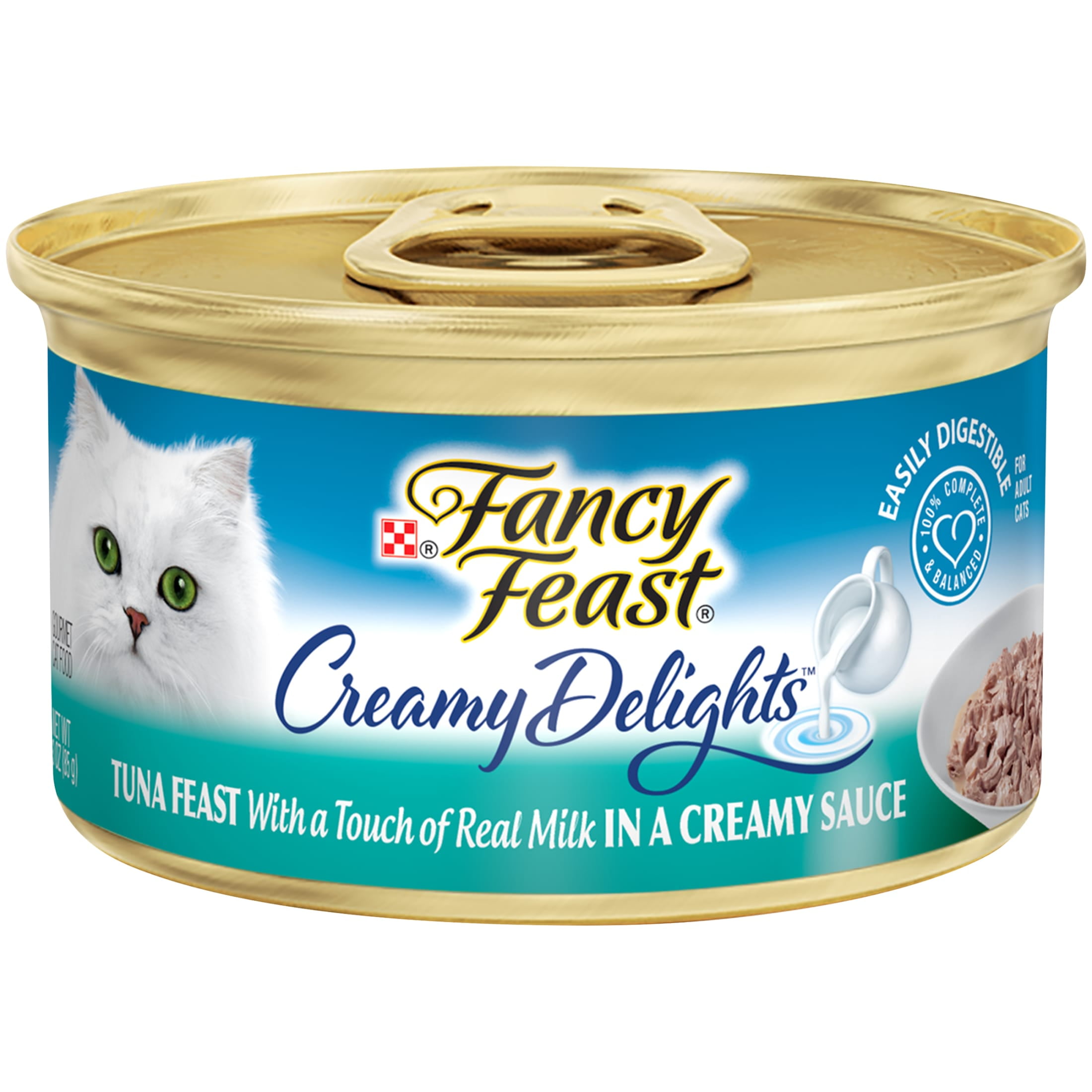 Purina Fancy Feast Creamy Delights Wet Cat Food, Tuna in Creamy Sauce, 3 oz Cans