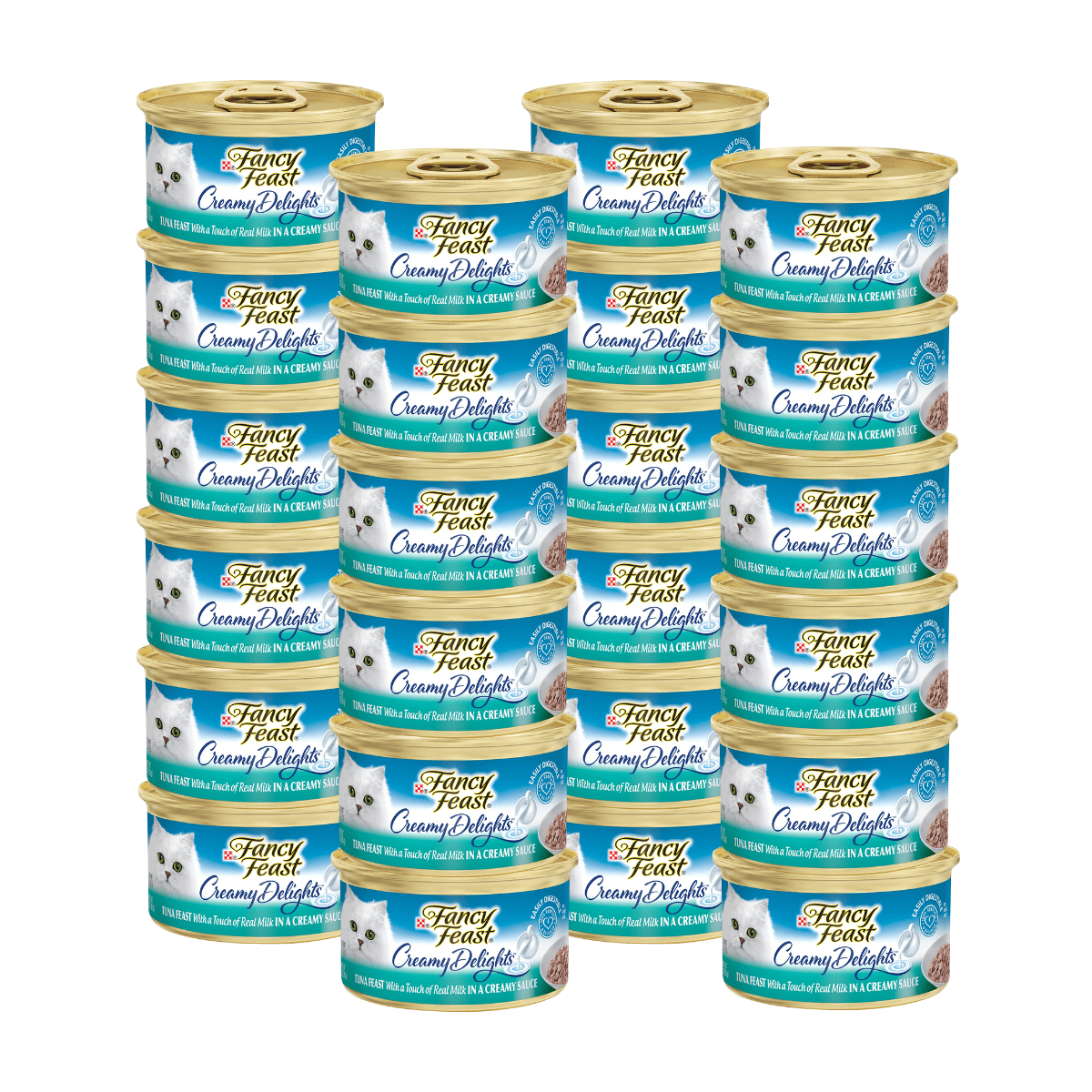 Purina Fancy Feast Creamy Delights Tuna Feast Wet Cat Food, Real Milk, Digestible, 3 OZ Can (24