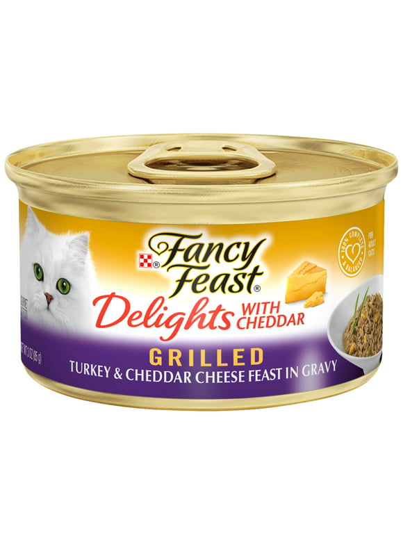 Purina Fancy Feast Delight Wet Cat Food Turkey Cheddar Cheese, 3 oz Can
