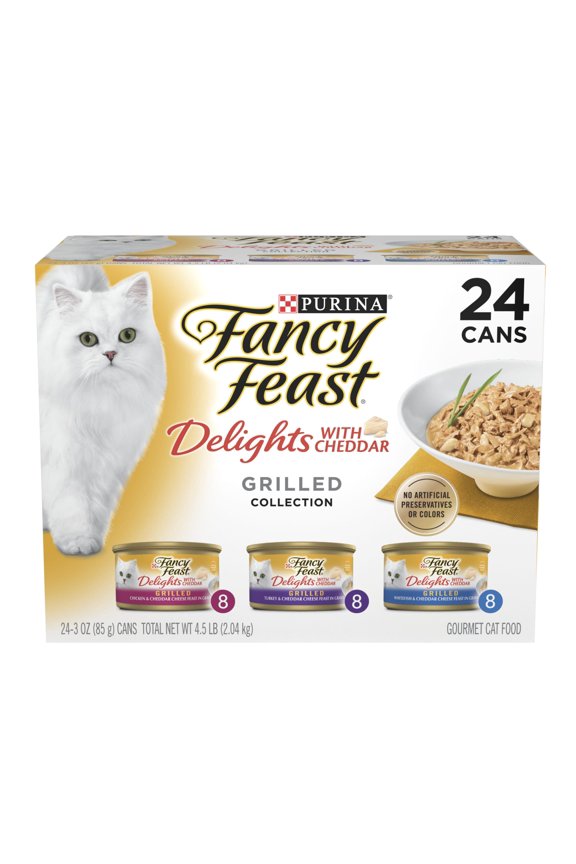 Purina Fancy Feast Delights with Cheddar Kitten Food, Wet Cat Food, Grilled, 3 oz Cans