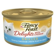 Purina Fancy Feast Delights with Cheddar Wet Cat Food, Grilled Tuna & Cheddar, 3 oz Can