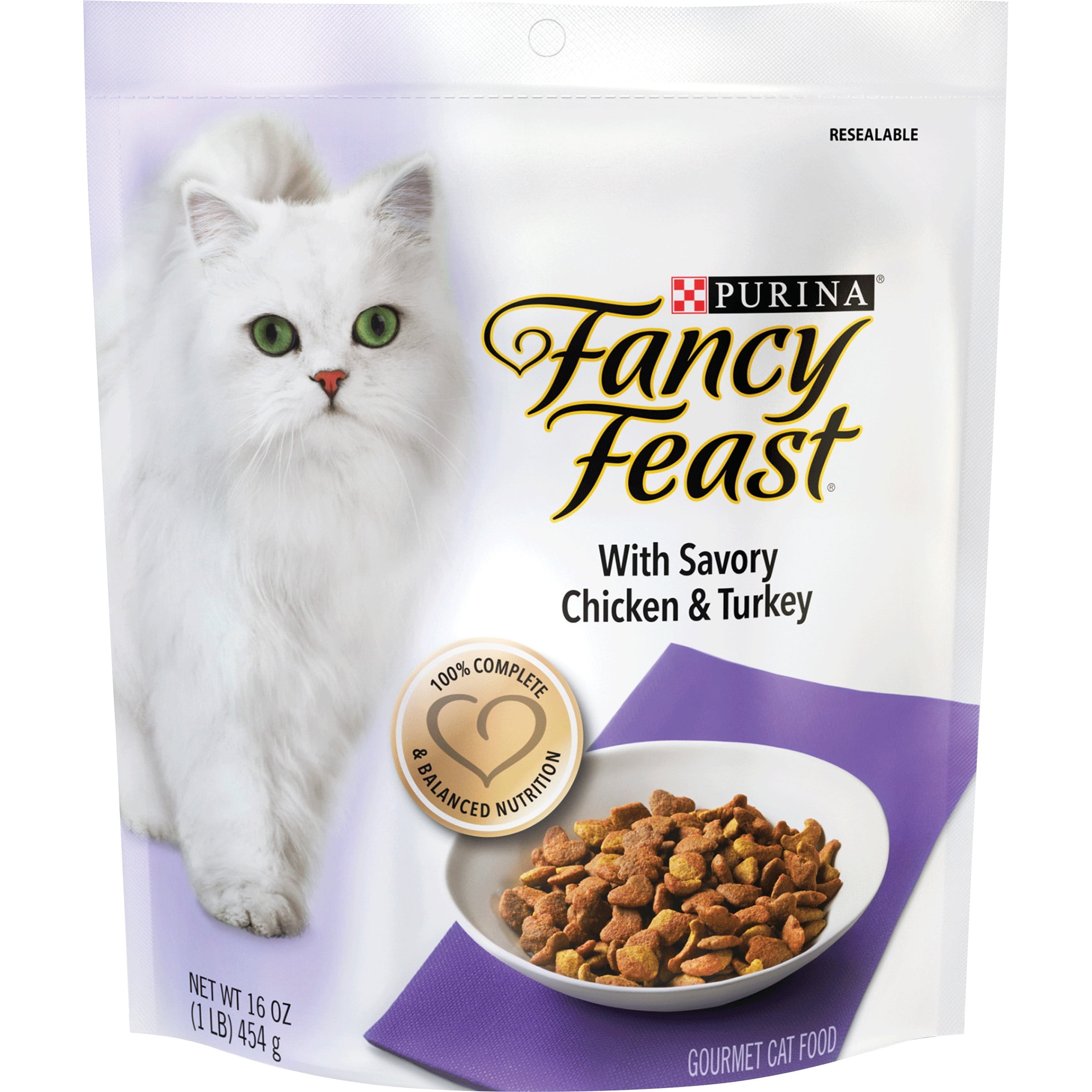Purina Fancy Feast Gourmet Dry Cat Food, Savory Chicken Turkey