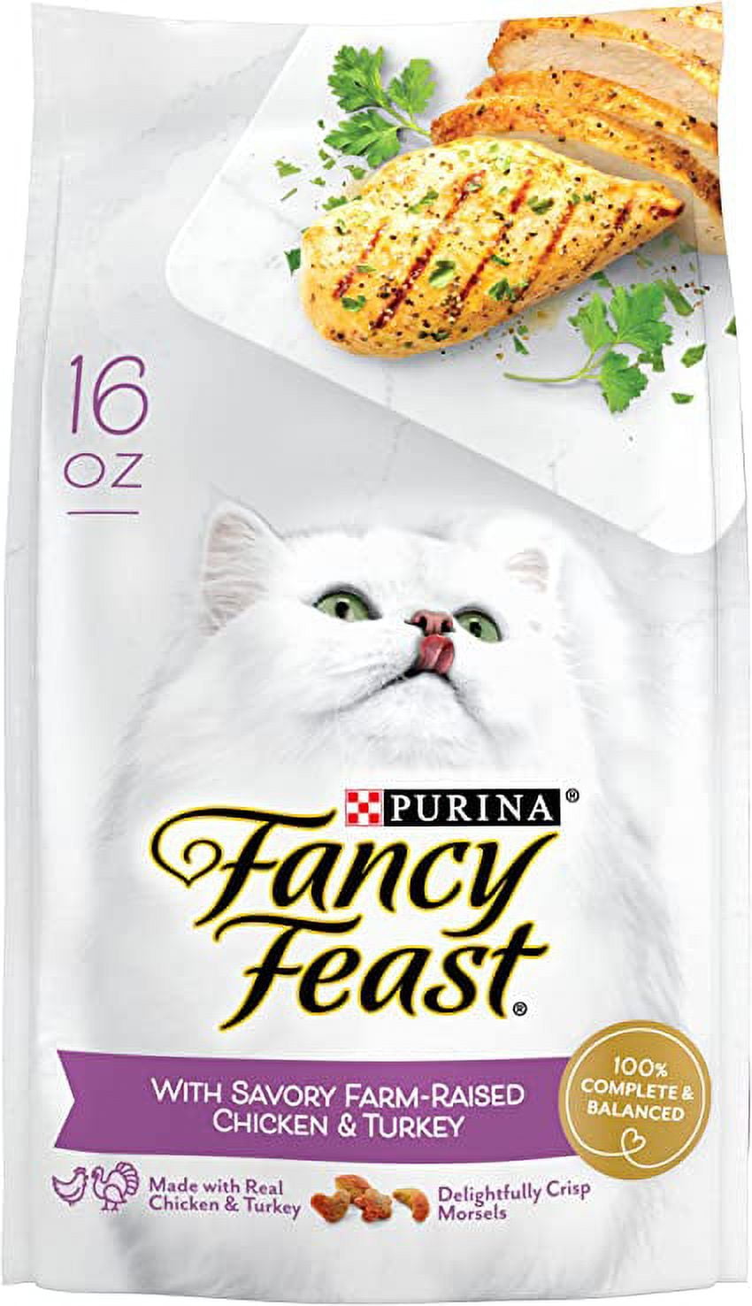 Purina Fancy Feast Dry Cat Food With Savory Chicken Turkey 4 16 oz. Bags Walmart