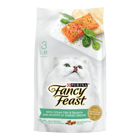 Purina Fancy Feast Dry Cat Food with Ocean Fish and Salmon, 3 lb. Bag