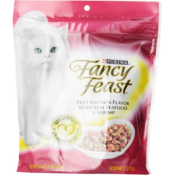 Purina Fancy Feast Filet Mignon With Real Seafood & Shrimp Cat Food 16 Ounce (Pack of 24)