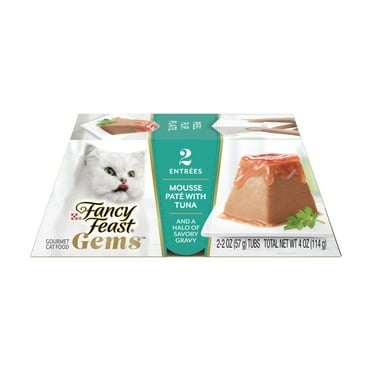 Purina Fancy Feast Gems Mousse Pate Kitten Food, Wet Cat Food, Tuna in Gravy, (2) 2 oz Tubs