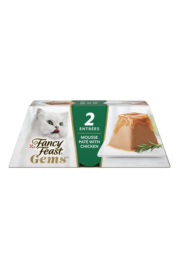 Purina Fancy Feast Gems Chicken Flavor Mousse Pate Wet Cat Food Variety Pack, 2 oz Tubs