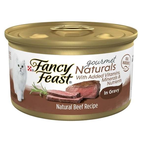 Purina Fancy Feast Gourmet Naturals Kitten Food, Wet Cat Food, Beef in Gravy, 3 oz Cans (12 Pack)