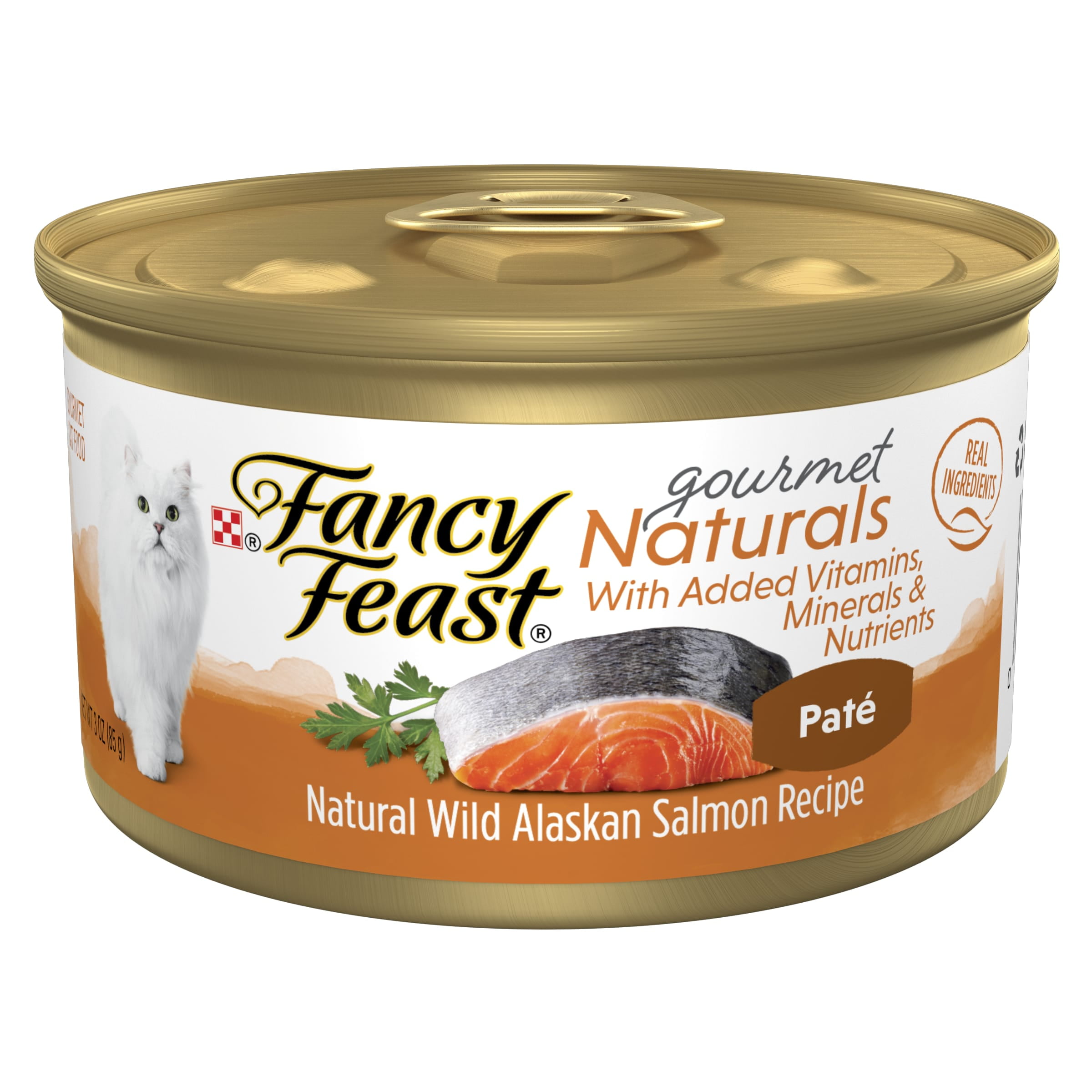 Purina Fancy Feast Gourmet Naturals Pate Wet Cat Food, Alaskan Salmon, 3 oz Cans (12 Pack) - product image