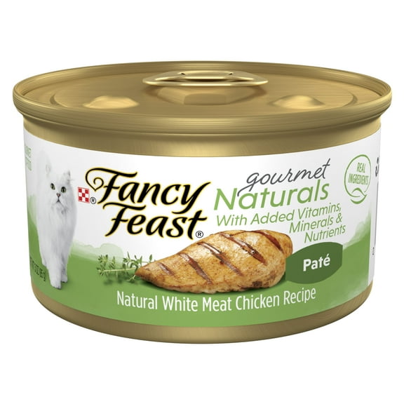 Purina Fancy Feast Gourmet Naturals Wet Cat Food Chicken, Grain-Free, 3 oz Cans (12 Pack)