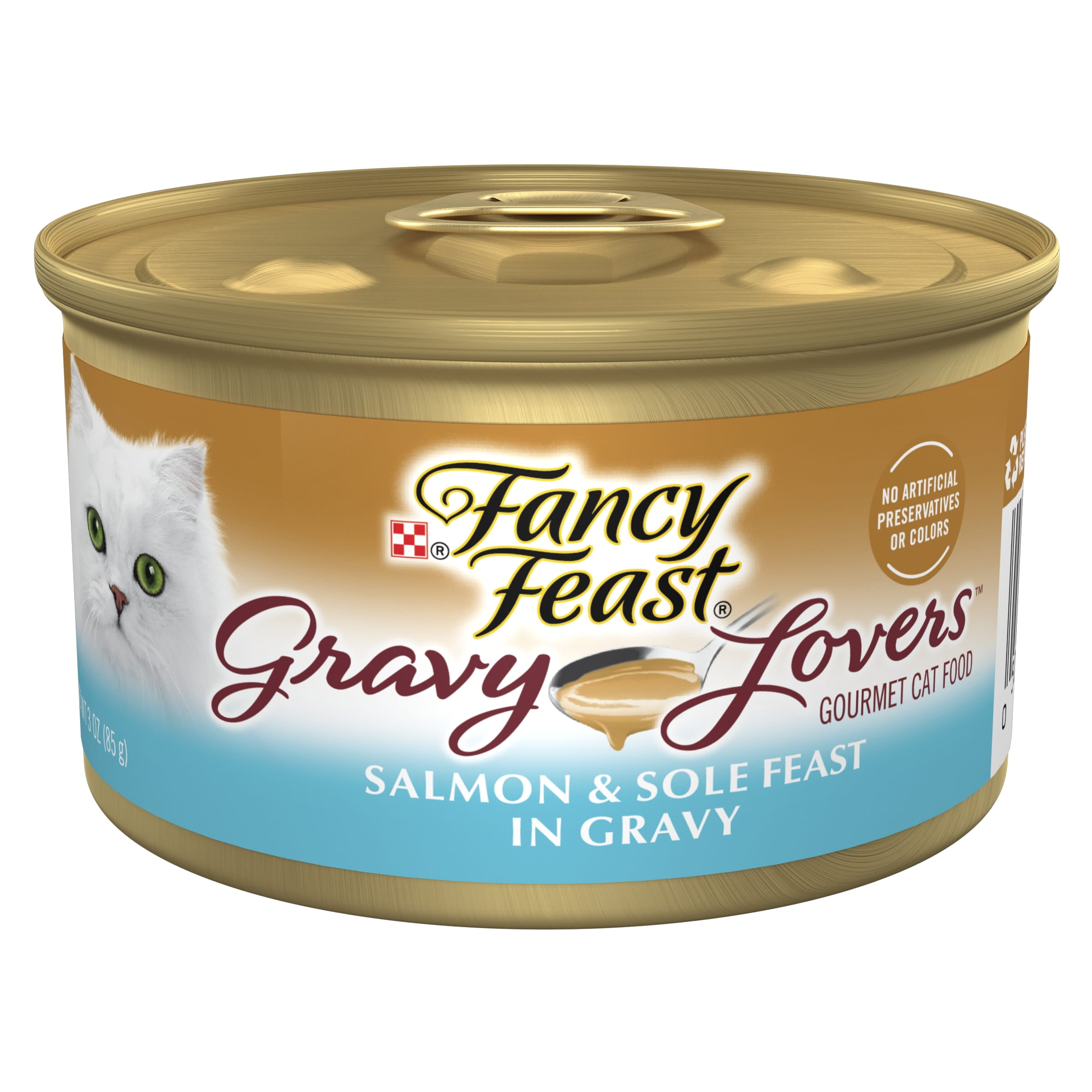 Purina Fancy Feast Gourmet Wet Cat Food Gravy Lovers, Salmon and Sole Feast In Gravy, 3 oz Can