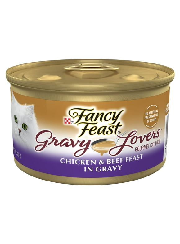 Purina Fancy Feast Gravy Lovers Chicken and Beef Feast Gourmet Cat Food in Wet Cat Food Gravy