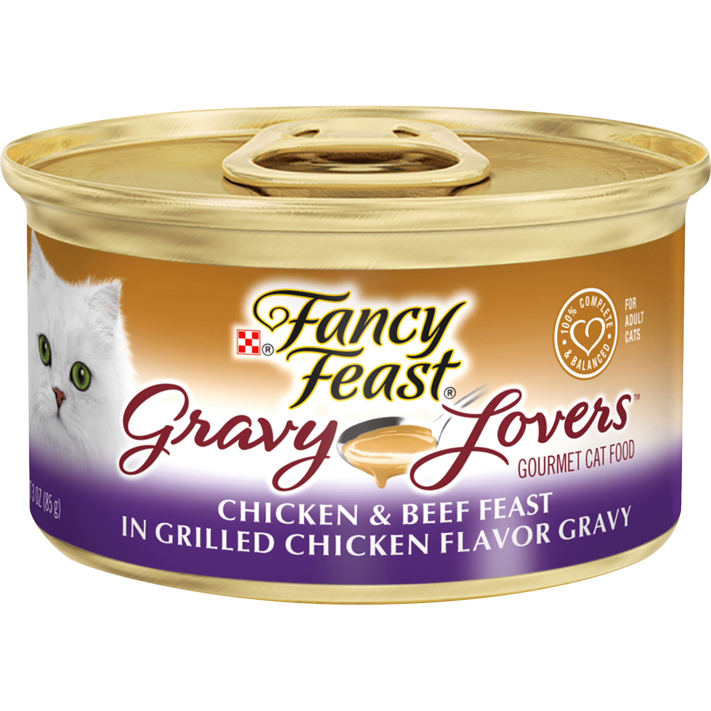 Purina Fancy Feast Gravy Lovers Wet Cat Food, Chicken & Beef in Gravy, 3 oz Cans (24 Pack)