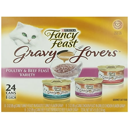 Purina Fancy Feast Gravy Lovers Cat Food (Poultry & Beef Feast Variety) (Pack of 48)
