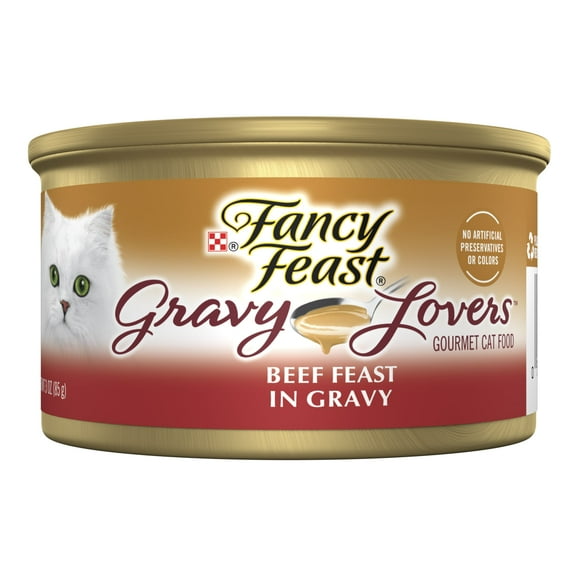 Purina Fancy Feast Gravy Lovers Wet Cat Food, Beef in Gravy, 3 oz Can