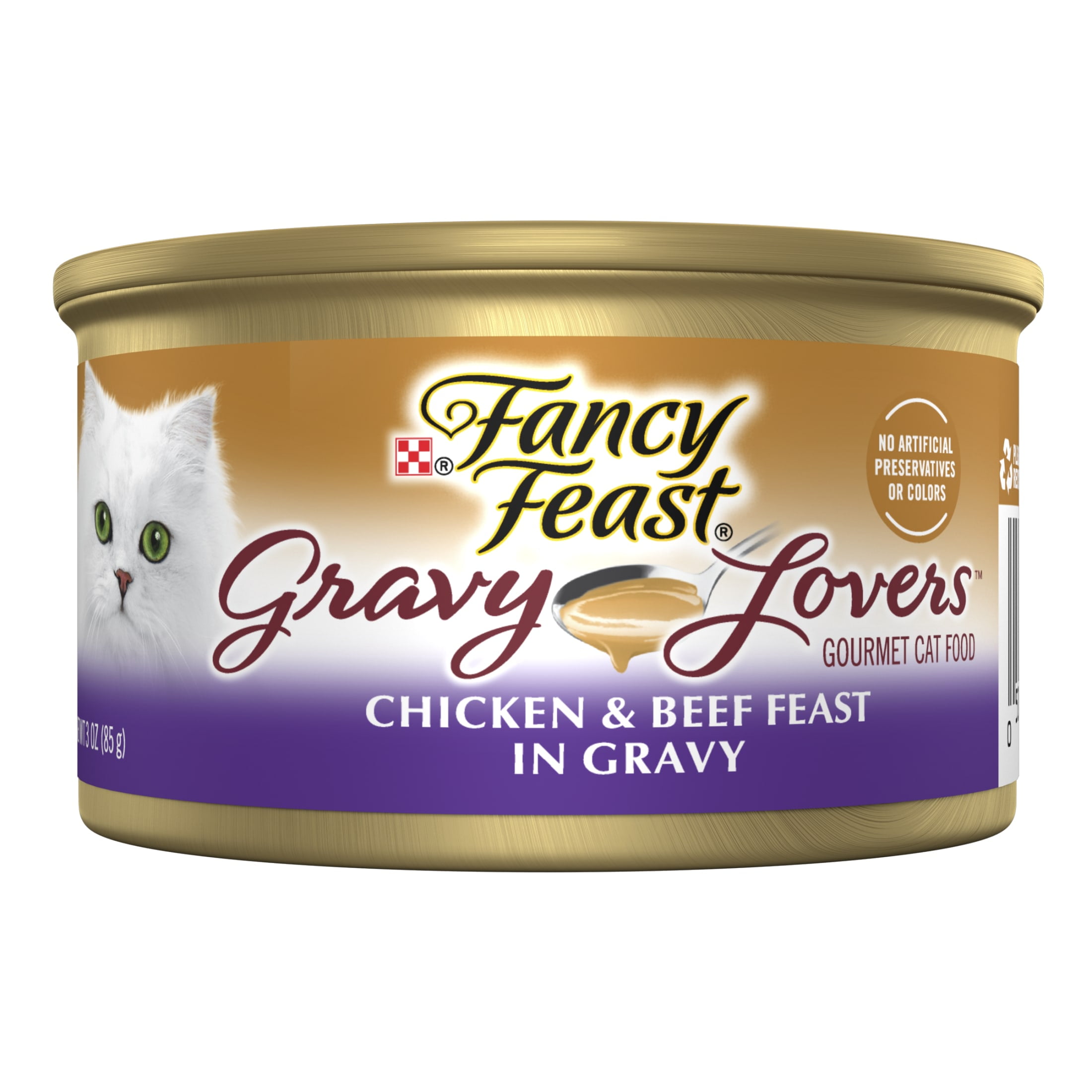 Purina Fancy Feast Gravy Lovers Wet Cat Food, Chicken & Beef in Gravy, 3 oz Cans (24 Pack)