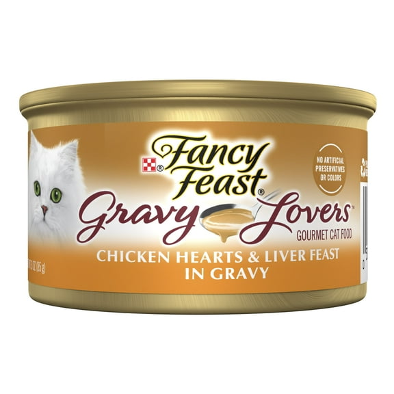 Purina Fancy Feast Gravy Lovers Wet Cat Food, Chicken Heart & Liver in Gravy, 3 oz Can
