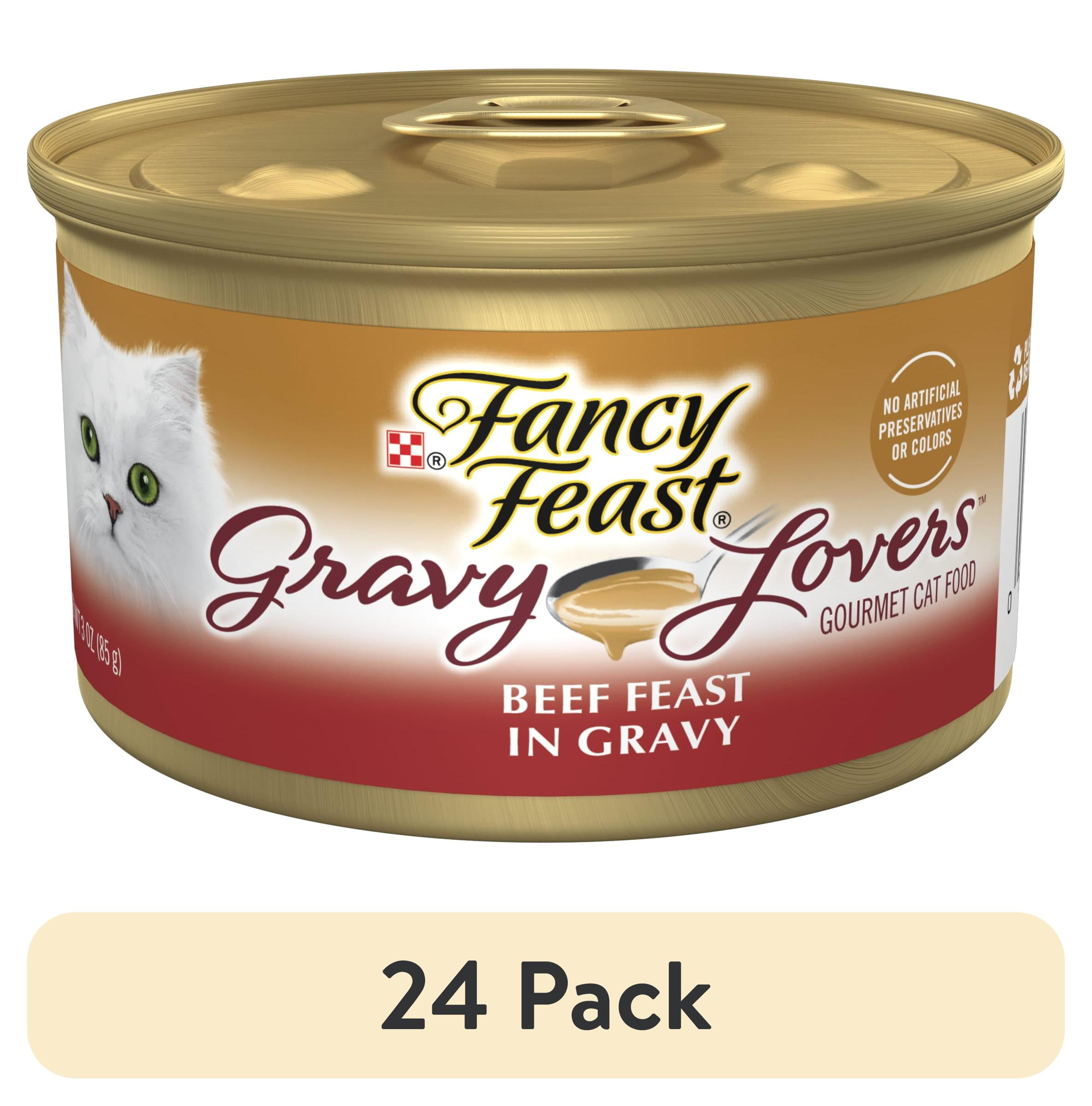 Purina Fancy Feast Gravy Lovers Moist Wet Cat Food Beef Flavor for Adult Cats Kittens 3 oz Cans Walmart