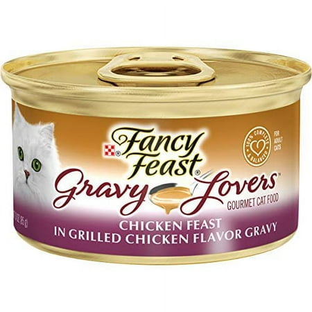 Purina Fancy Feast Gravy Wet Cat Food, Gravy Lovers Chicken Feast in Grilled Chicken Flavor Gravy - (24) 3 oz. Cans