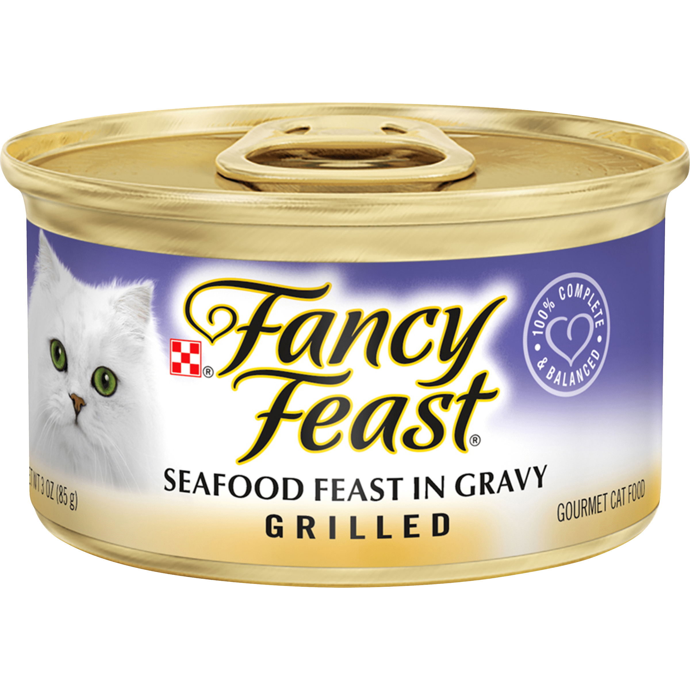 Purina Fancy Feast Gravy Wet Cat Food, High Protein Soft Seafood, 3 oz Can (Pack of 8)