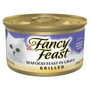 Purina Fancy Feast Gravy Wet Cat Food, High Protein Soft Seafood, 3 oz Cans (24 Pack)