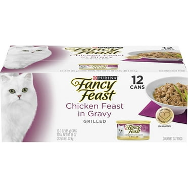 Purina Fancy Feast Grilled Chicken Feast in Gravy Gourmet Adult Wet Cat Food, 3 OZ Cans, 12 CT (Pack of 1)