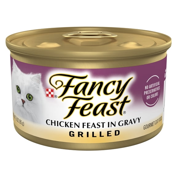 Purina Fancy Feast Chicken Feast in Gravy Grilled Wet Cat Food, 3 oz Can, 24 Pack
