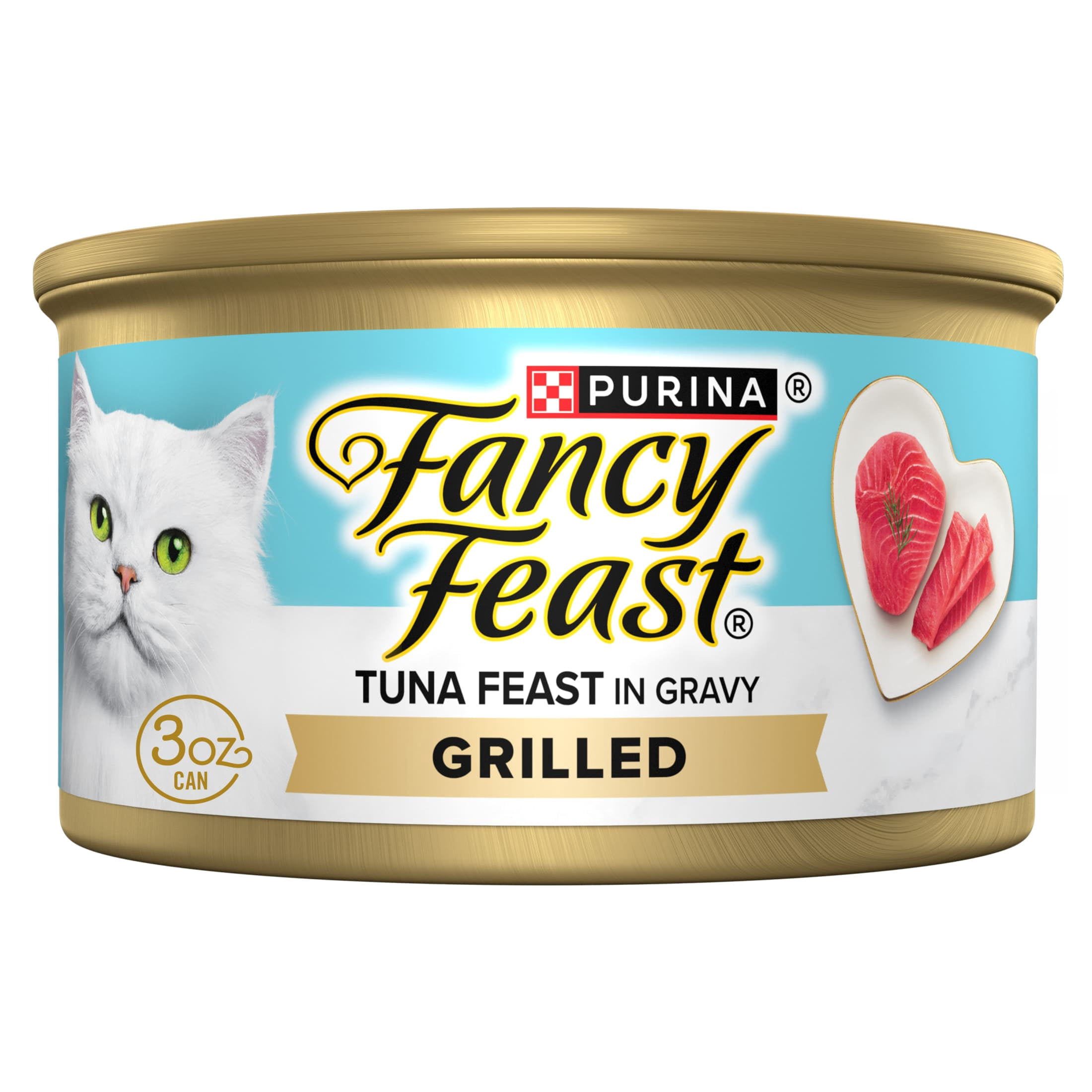 Purina Fancy Feast Grilled Tuna Feast Gourmet Wet Cat Food in Savory Gravy, 3 oz, 24 Pack