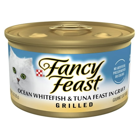 Purina Fancy Feast Grilled Kitten Food, Wet Cat Food, Whitefish & Tuna, 3 oz Cans (24 Pack)