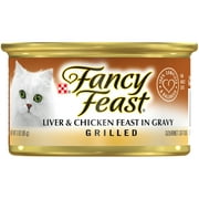 Purina Fancy Feast Grilled Wet Cat Food Liver Chicken in Gravy, 3 oz Can