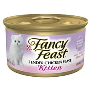Purina Fancy Feast Kitten Food, Wet Cat Food, Chicken Feast & Milk, 3 oz Cans (24 Pack)