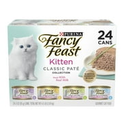 Purina Fancy Feast Kitten Food, Wet Cat Food, Classic Pate Collection with Milk, 3 oz Cans