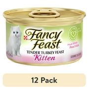 (12 pack) Purina Fancy Feast Kitten Food, Wet Cat Food, Tender Turkey Feast, 3 oz Cans (24 Pack)