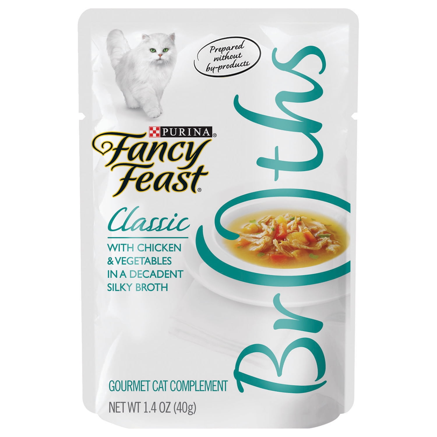 Fancy Feast Brandclub Purina Fancy Feast Lickable Wet Cat Food Broth Topper Classic With Chicken and Vegetables 1.4 oz Pouch