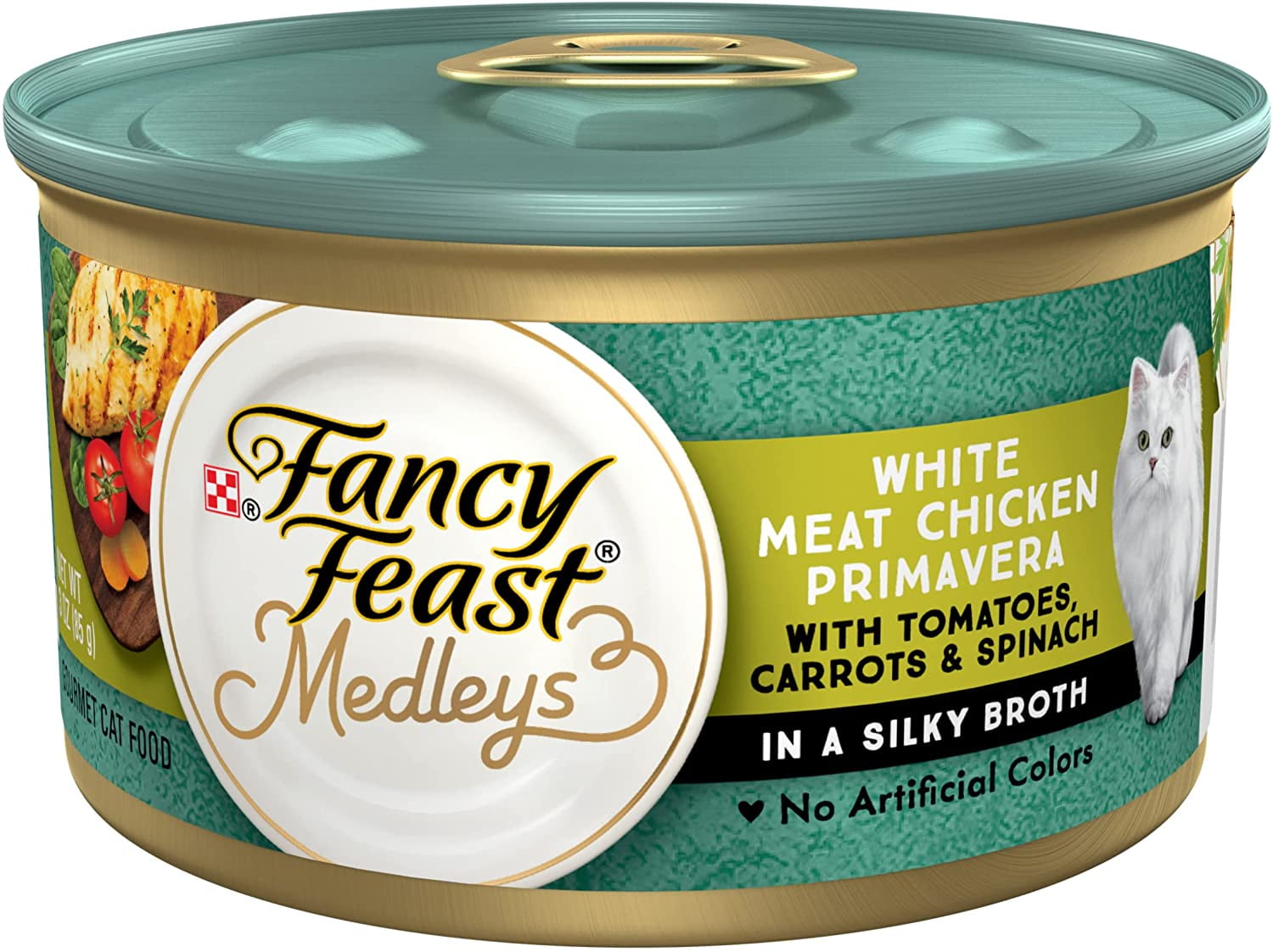 Purina Fancy Feast Medleys, Moist Wet Classic Gourmet Cat Food, White Meat Chicken Primavera, 3