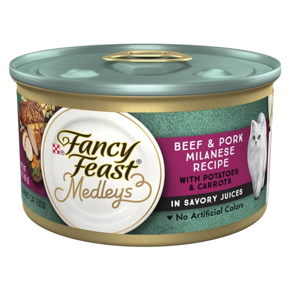 Purina Fancy Feast Medleys Kitten Food, Wet Cat Food, Beef & Pork with Carrots, 3 oz Cans