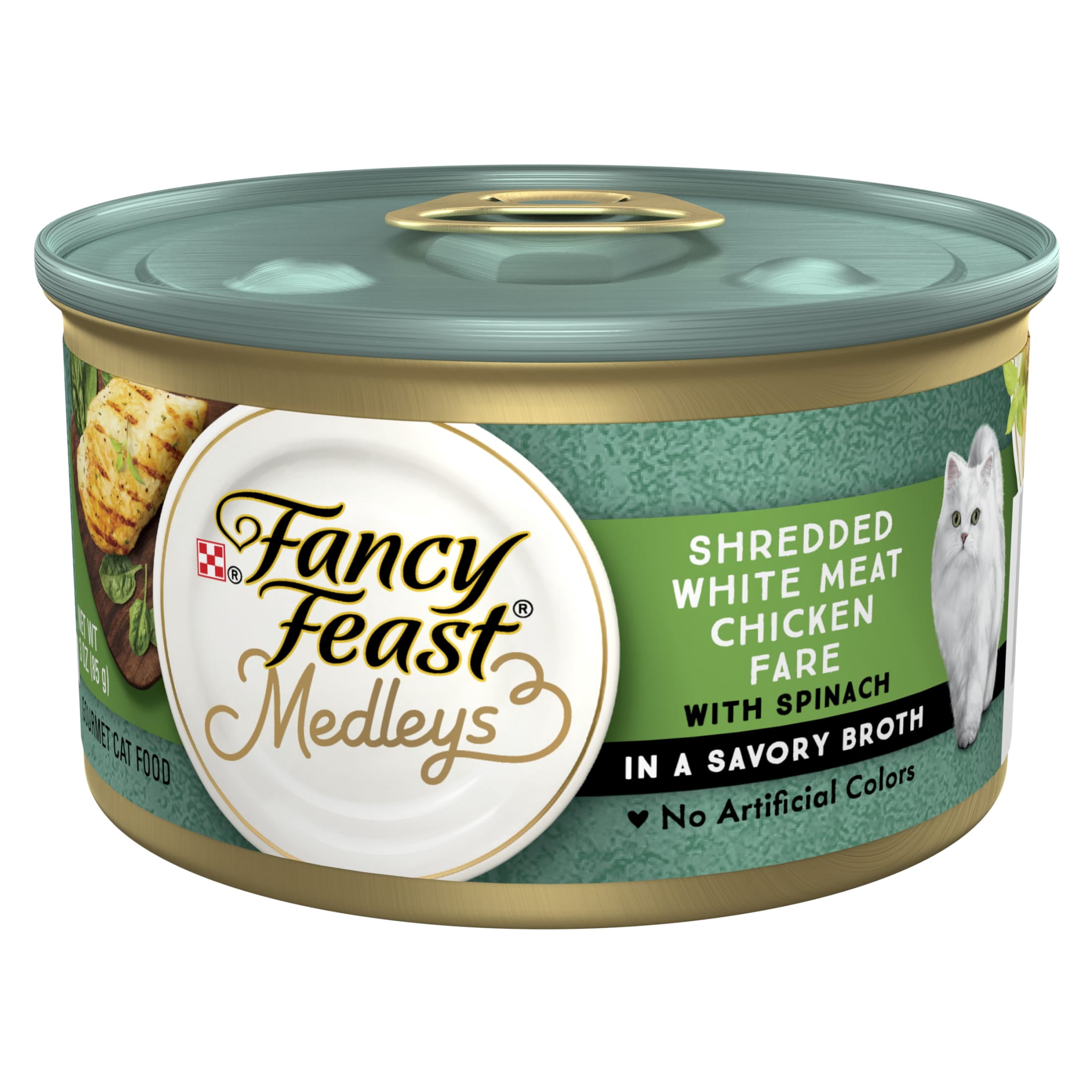 Purina Fancy Feast Medleys Kitten Food, Wet Cat Food, Chicken Fare & Spinach, 3 oz Cans, 24 Pack